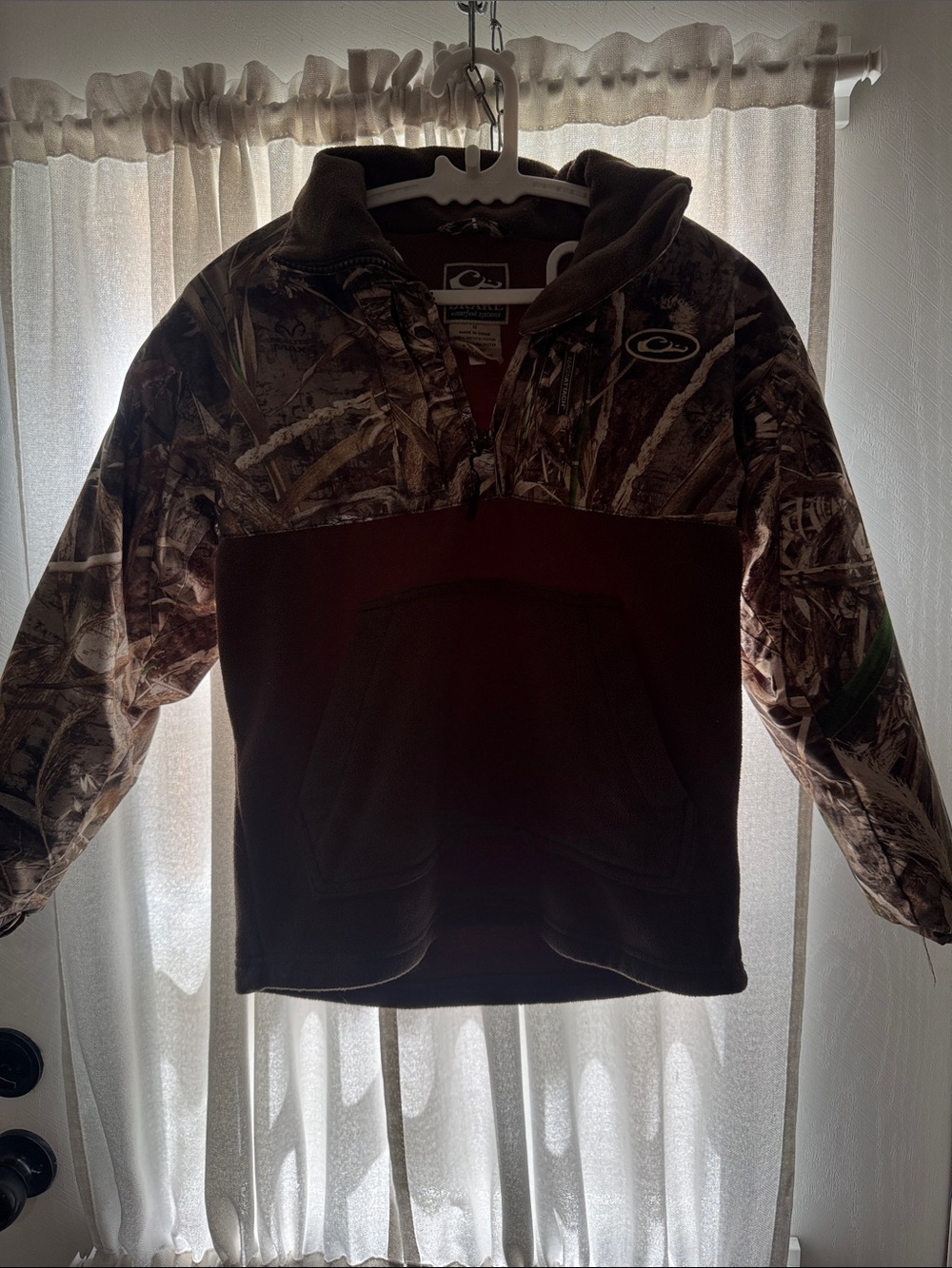 Camo-Panel Kids Pullover Jacket - Brown Camo